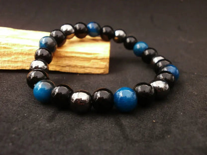 Pulsera Triple Protección Élite: El Escudo de Obsidiana, Hematita y Poder Azul - My Cuqui