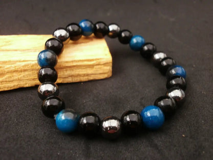 Pulsera Triple Protección Élite: El Escudo de Obsidiana, Hematita y Poder Azul - My Cuqui