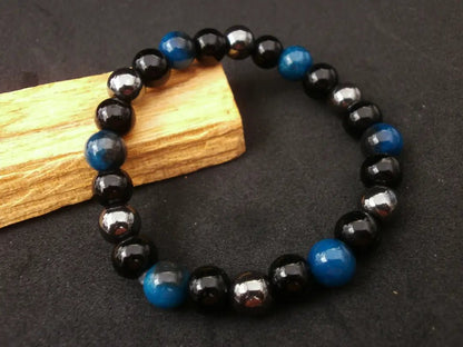 Pulsera Triple Protección Élite: El Escudo de Obsidiana, Hematita y Poder Azul - My Cuqui