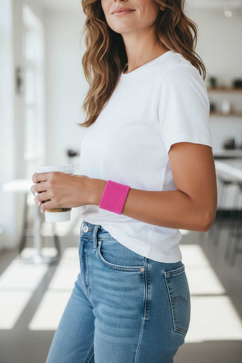 Pulseras Anchas de Macramé Fucsia Neón | Hilo Encerado Vibrante - My Cuqui Shop