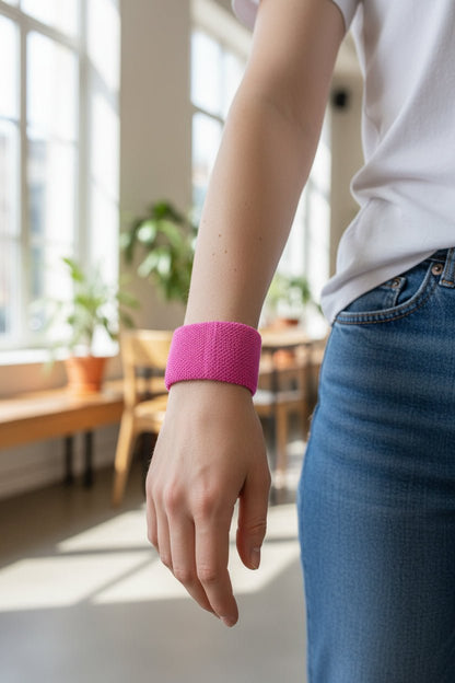 Pulseras Anchas de Macramé Fucsia Neón | Hilo Encerado Vibrante - My Cuqui Shop