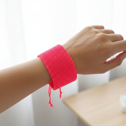 Pulseras Anchas de Macramé Fucsia Neón | Hilo Encerado Vibrante - My Cuqui Shop #