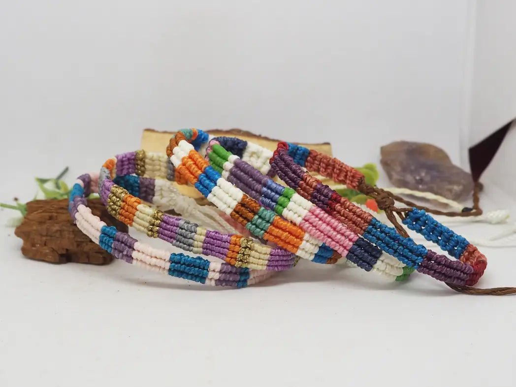 Pulseras Boho Artesanales Hechas con Hilo Encerado Linhasita - My Cuqui