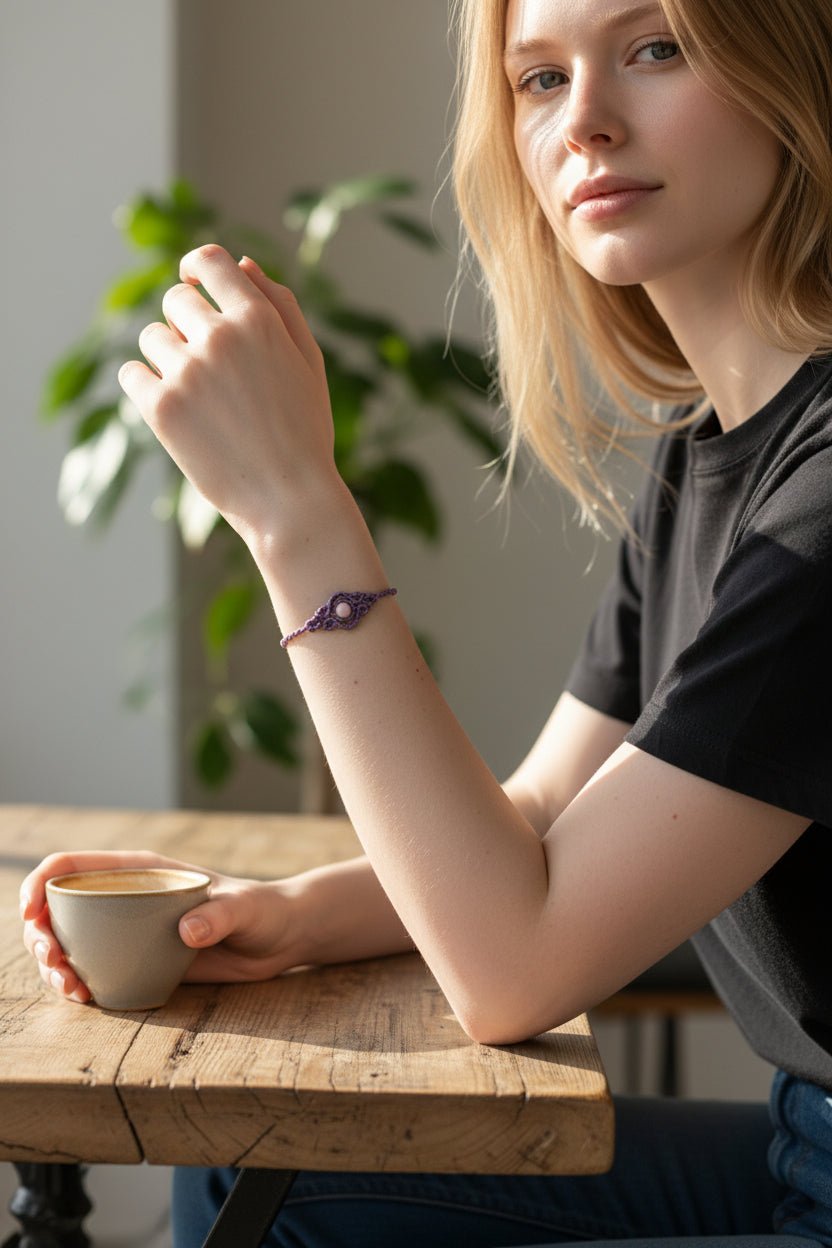 Pulseras "Esencia Bohemia" macramé con piedras - My Cuqui Shop