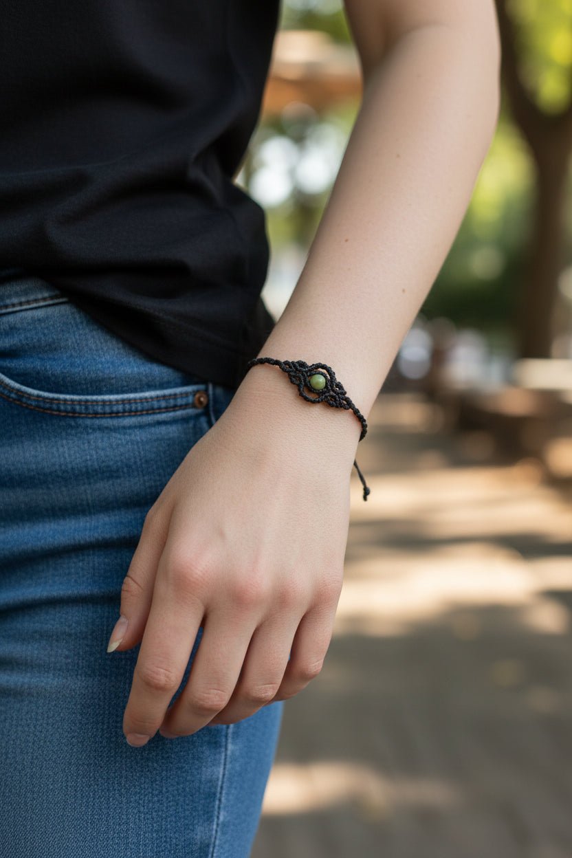 Pulseras "Esencia Bohemia" macramé con piedras - My Cuqui Shop