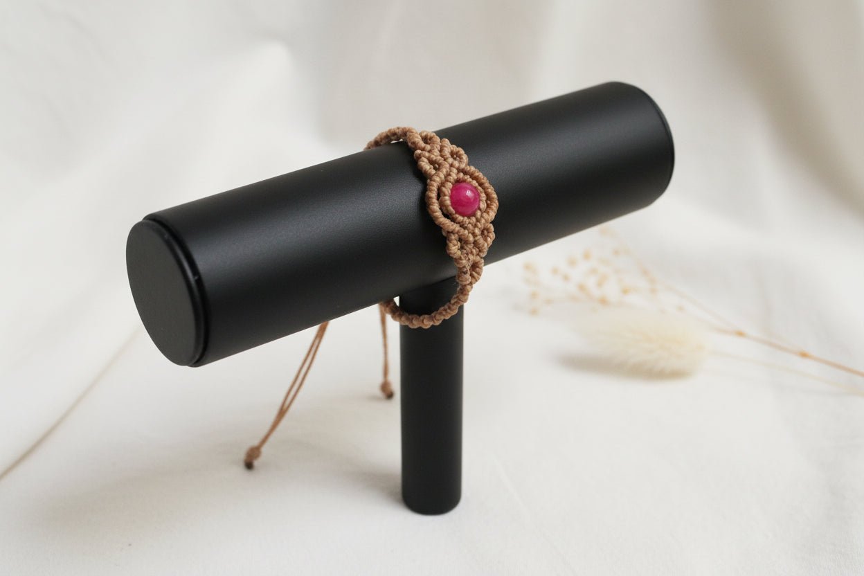 Pulseras "Esencia Bohemia" macramé con piedras - My Cuqui Shop #