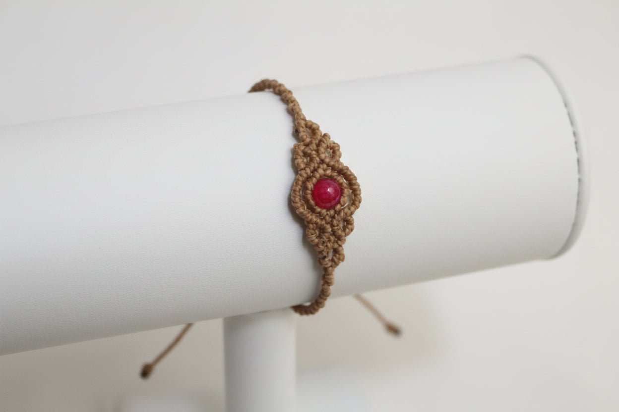 Pulseras "Esencia Bohemia" macramé con piedras - My Cuqui Shop