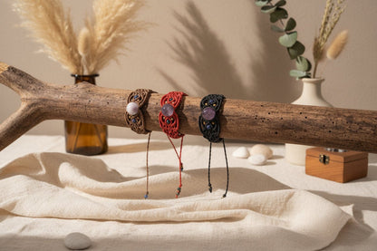 Pulseras macramé Aura con piedras - My Cuqui Shop