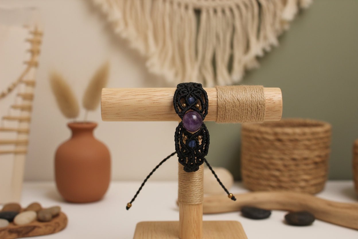 Pulseras macramé Aura con piedras - My Cuqui Shop