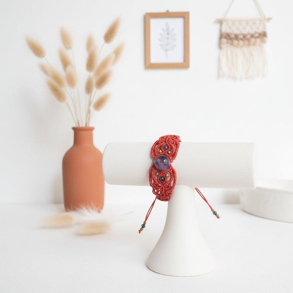 Pulseras macramé Aura con piedras - My Cuqui Shop